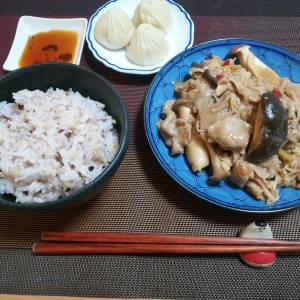 きのこと豚肉の当座煮