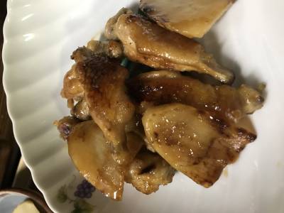 手羽先と長芋の黒酢焼き