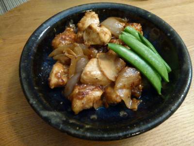 鶏むね肉と新たまねぎの照り煮