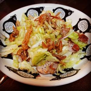 鶏のもも焼き 塩もみみょうがのせ