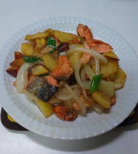 塩ざけのジャーマンポテト風