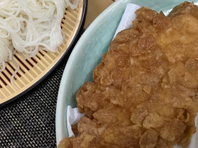 カリカリチキンとそうめん