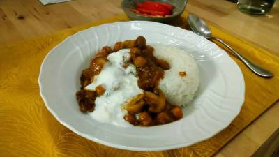 ひよこ豆と牛肉のカレー煮