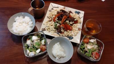 とうもろこしと牛肉の甘辛焼き