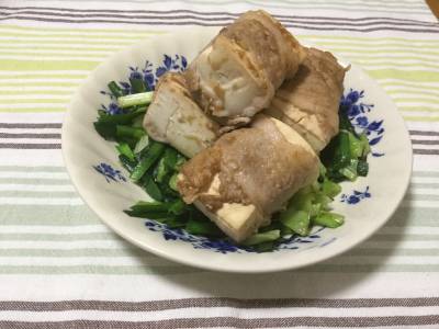 肉巻き豆腐のしょうが焼き