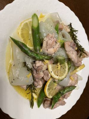 新たまねぎとチキンの春色マリネ