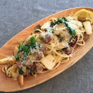 たけのこと菜の花のスパゲッティ