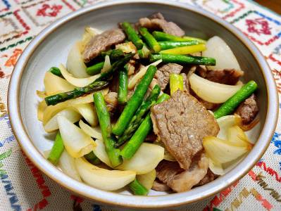 牛肉と春野菜の香り炒め