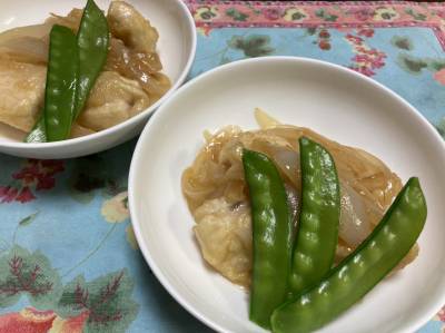 鶏むね肉と新たまねぎの照り煮