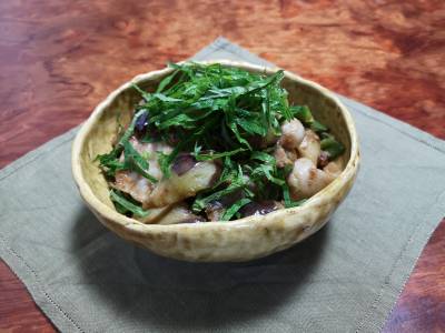 なすと豚肉のしぎ焼き