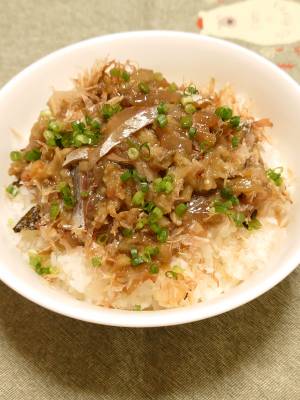 あじと焼きなす丼