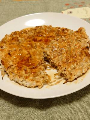 鶏ひき肉とごぼうのフライパン焼き