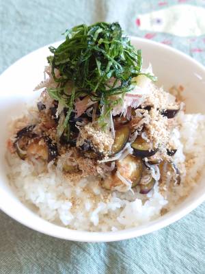 なすとじゃこの丼