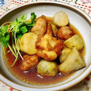 里芋と鶏肉の揚げだし