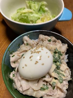 豚しゃぶ にらチーズだれ