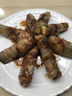 ズッキーニの豚肉しょうが巻き焼き