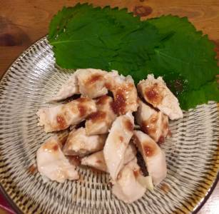 ゆでささ身の梅だれ