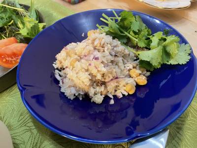 ツナとひよこ豆の炊き込みご飯