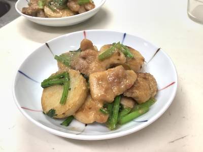 鶏肉と長芋のみそ煮