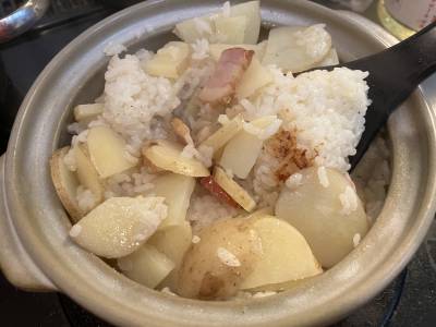 1合で新じゃがベーコンの炊き込みご飯