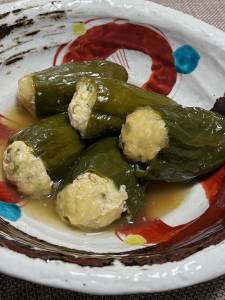 ピーマンのツナ豆腐詰め