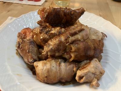 肉巻きトマトの照り焼き