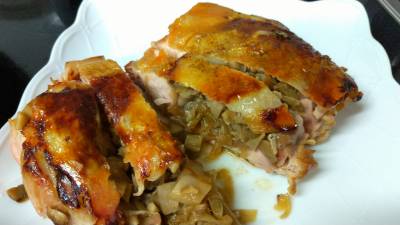 鶏もも肉のきのこペースト詰め