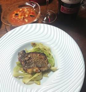 桜鯛のグリル 春キャベツソース