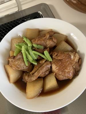 大根と鶏肉の黒酢煮