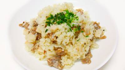 れんこんと豚肉のこしょう炊き込みご飯