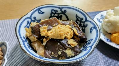 きくらげ、豚肉、卵炒め