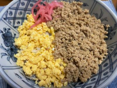 二色そぼろ丼