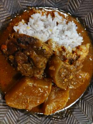 手割り大根とスペアリブのさらっと欧風カレー