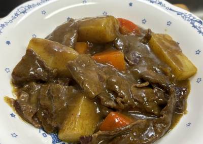 長芋と牛こまのカレー炒め煮