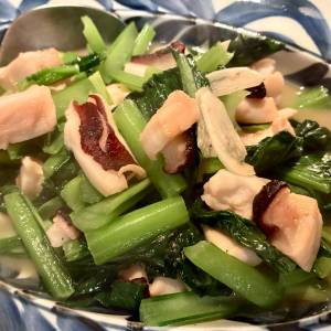 小松菜とたこのにんにく炒め