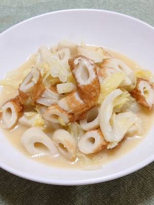 キャベツとちくわのみそ炒め