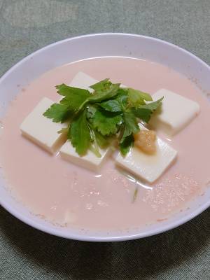 レンジたらこ豆腐